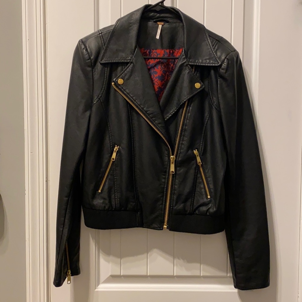 Free people vegan leather biker jacket